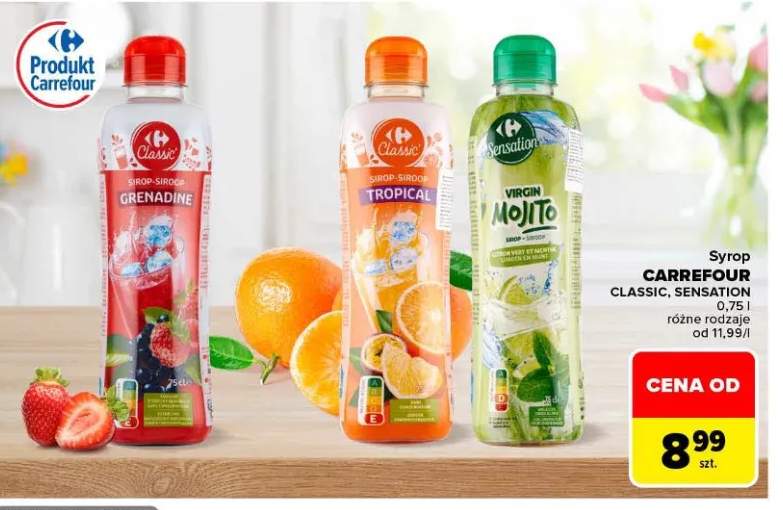 Syrop Carrefour Classic grenadine +2 warianty