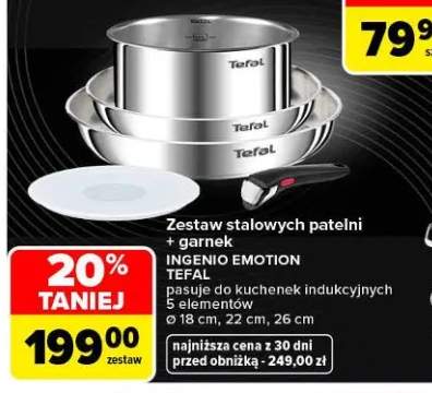 Zestaw stalowych patelni + garnek Ingenio Emotion Tefal