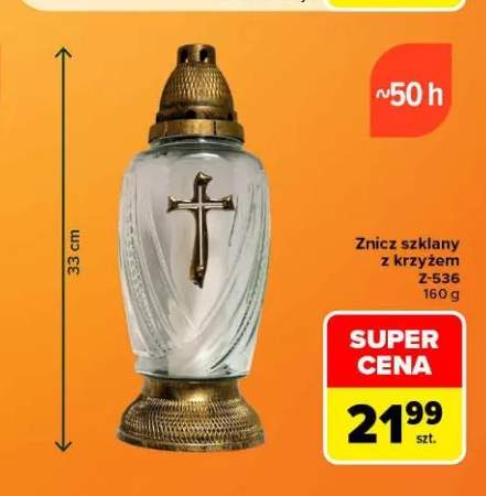 Znicz szklany z krzyżem Z-536