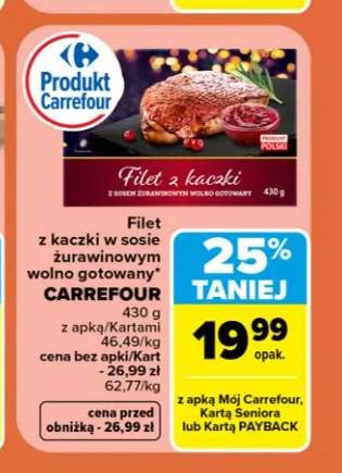 Filet z kaczki w sosie żurawinowym wolno gotowany Carrefour