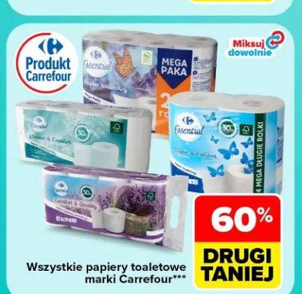 Papiery toaletowe marki Carrefour +4 warianty