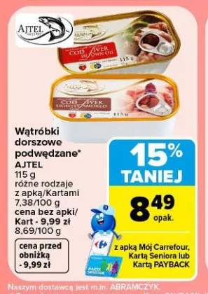 Wątróbki dorszowe w oleju własnym Ajtel +1 wariant