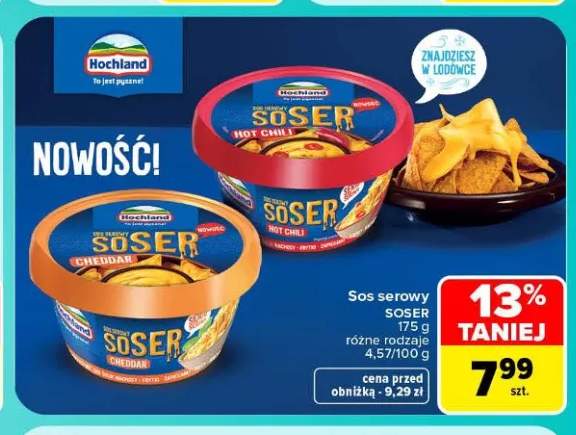 Sos serowy Soser cheddar Hochland +1 wariant