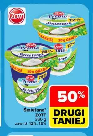 Śmietana Zott 12% +1 wariant