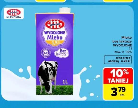 Mleko bez laktozy Wydojone Mlekovita 1,5%