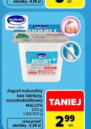 Jogurt naturalny bez laktozy wysokobiałkowy Maluta