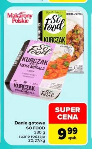 Danie gotowe So Food kurczak w sosie tikka masala +1 wariant