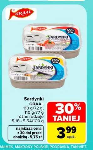 Sardynki Graal w sosie pomidorowym +1 wariant