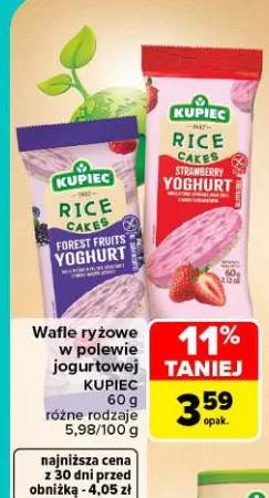 Wafle ryżowe w polewie jogurtowej Kupiec