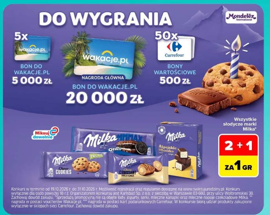 Słodycze marki Milka +5 wariantów