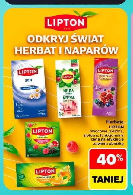 Herbata Lipton owocowa, zielona, ziołowa, funkcjonalna