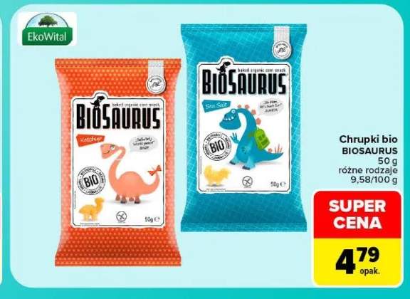 Chrupki bio Biosaurus ketchup +1 wariant