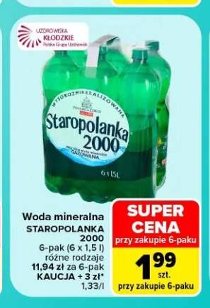 Woda mineralna Staropolanka 2000 6-pak 1,5 l
