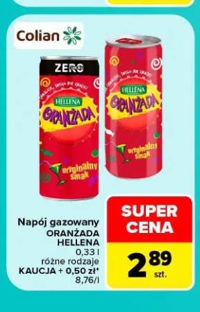 Napój gazowany Oranżada Hellena oryginalny smak +1 wariant