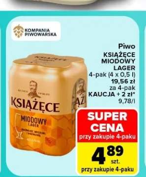 Piwo Książęce Miodowy Lager 4-pak