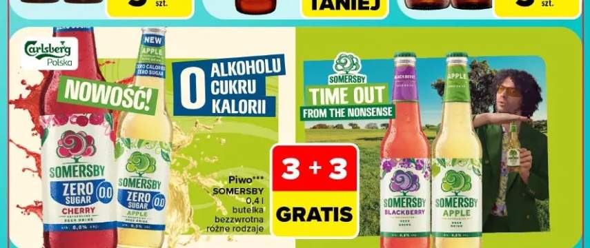 Piwo bezalkoholowe Somersby Sugar Cherry +3 warianty