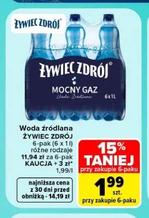 Woda źródlana Żywiec Zdrój 6-pak 1 l