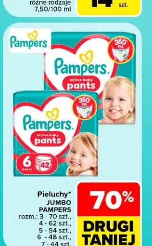 Pieluchy Jumbo rozm. 3 Pampers +4 warianty