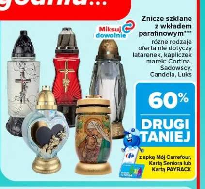 Znicze szklane z wkładem parafinowym
