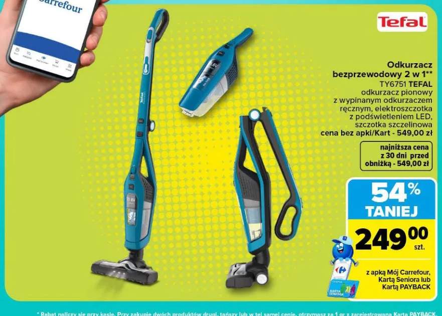 Odkurzacz bezprzewodowy 2 w 1 TY6751 Tefal