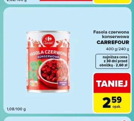 Fasola czerwona konserwowa Carrefour