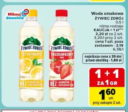 Woda smakowa cytrynowy smak Żywiec Zdrój +1 wariant