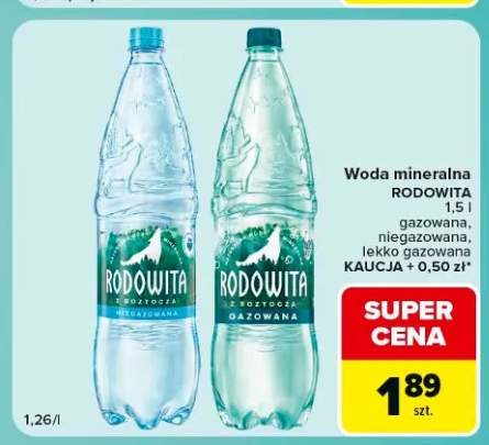 Woda mineralna gazowana Rodowita lekko +2 warianty