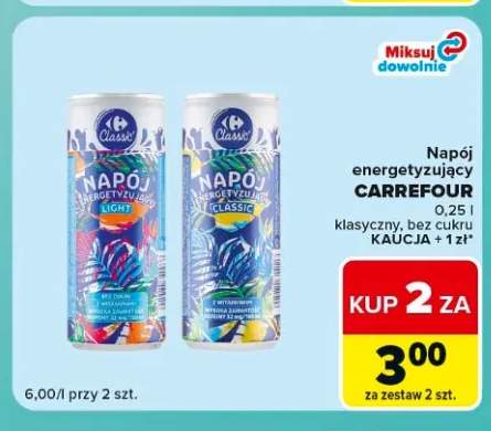 Napój energetyzujący Carrefour bez cukru +1 wariant