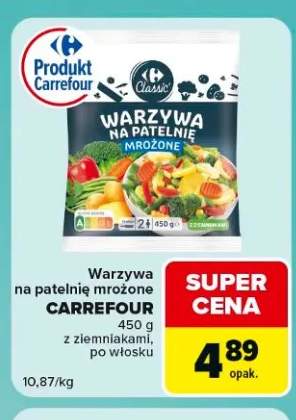 Warzywa na patelnię mrożone po włosku Carrefour +1 wariant
