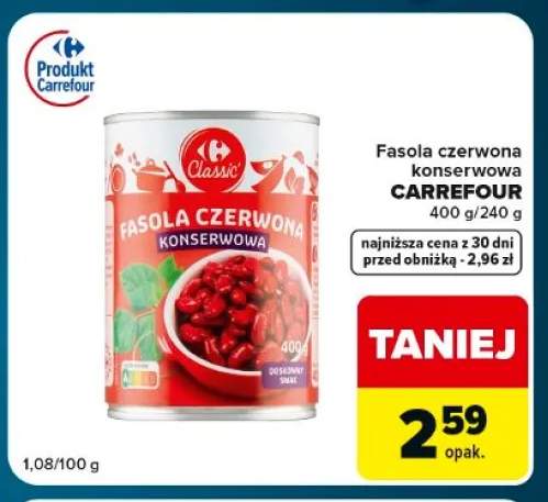 Fasola czerwona konserwowa Carrefour