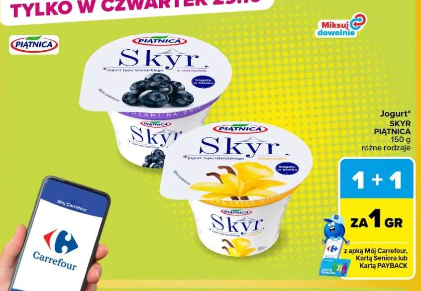 Jogurt Skyr waniliowy Piątnica +1 wariant