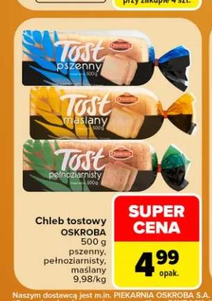 Chleb tostowy pszenny Oskroba +2 warianty