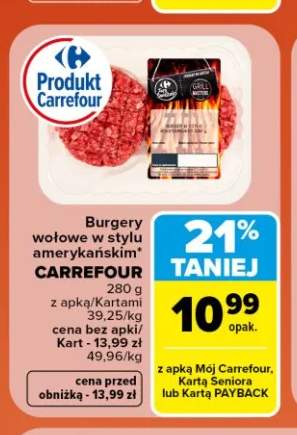 Burgery wołowe w stylu amerykańskim Carrefour