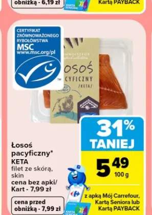 Łosoś pacyficzny Keta filet ze skórą Connoisseur