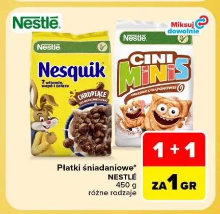 Płatki śniadaniowe Nesquik Nestlé +1 wariant