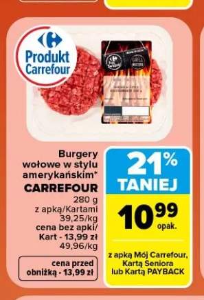 Burgery wołowe w stylu amerykańskim Carrefour