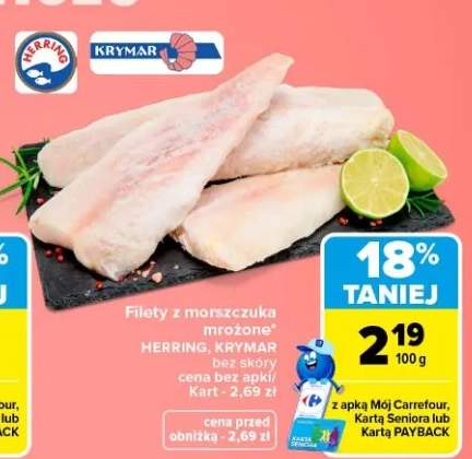 Filety z morszczuka mrożone bez skóry Herring Krymar