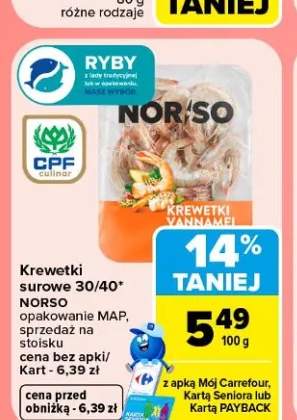 Krewetki surowe Norso