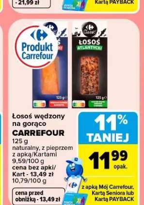 Łosoś wędzony na gorąco naturalny Carrefour +1 wariant