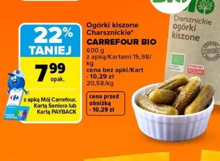 Ogórki kiszone Charsznickie Carrefour Bio