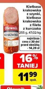 Kiełbasa krakowska z szynki Olewnik +1 wariant