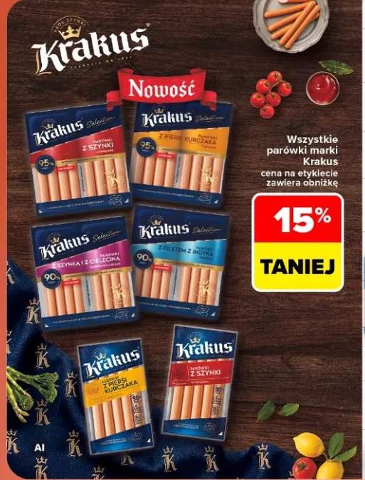 Parówki marki Krakus +6 wariantów
