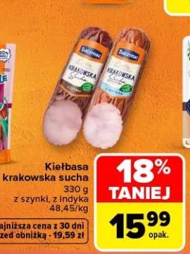 Kiełbasa krakowska sucha z szynki Tarczyński +1 wariant