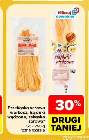 Przekąska serowa warkocz, hajduki wędzone, zakąska