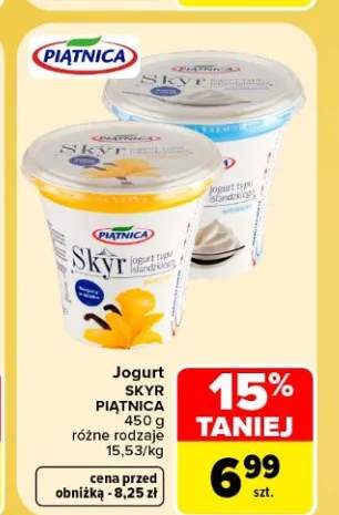 Jogurt Skyr naturalny Piątnica +2 warianty
