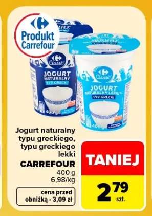Jogurt naturalny typu greckiego Carrefour +1 wariant