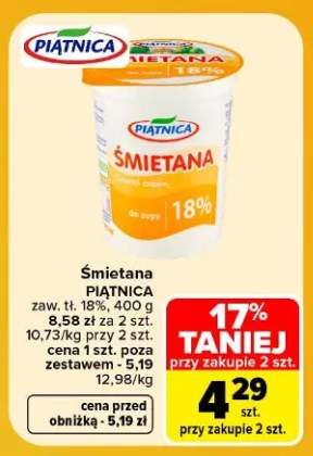 Śmietana Piątnica 18%