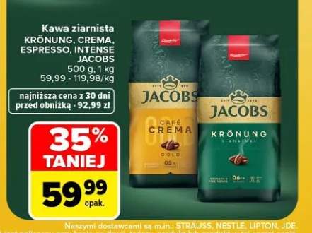 Kawa ziarnista Krönung Jacobs +3 warianty