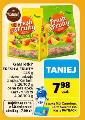 Galaretki Fresh & Fruity kwaśne Wawel +1 wariant