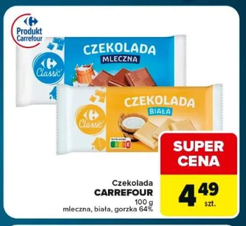 Czekolada gorzka 64% Carrefour +2 warianty